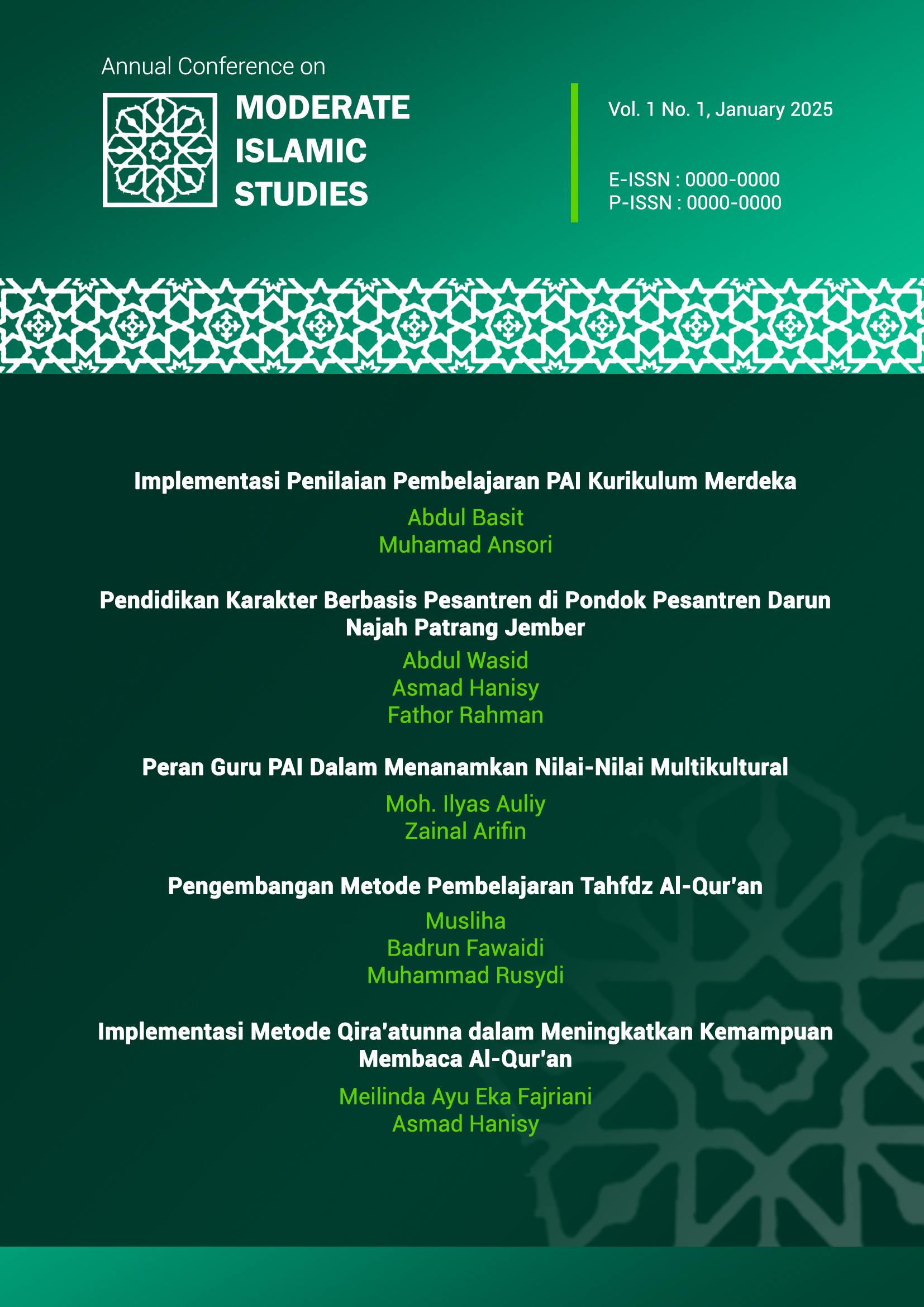 					View Vol. 1 No. 2 (2025): Proceedings 1st Annual Conference on Moderate Islamic Studies (ANCOMIS)
				